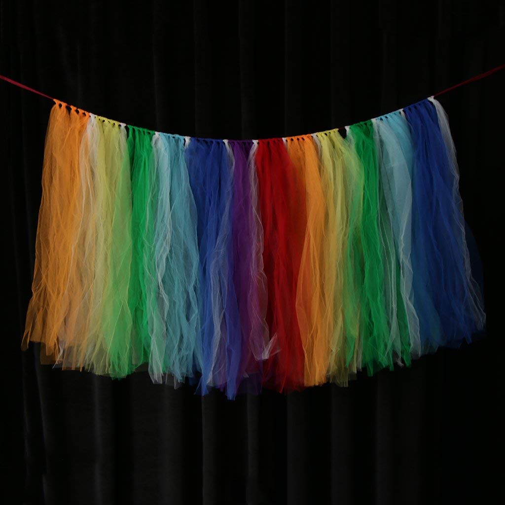 Gonna Tavolo Tulle Arcobaleno GewoneLife - 6 Metri Per Feste E Compleanni - Foto 4