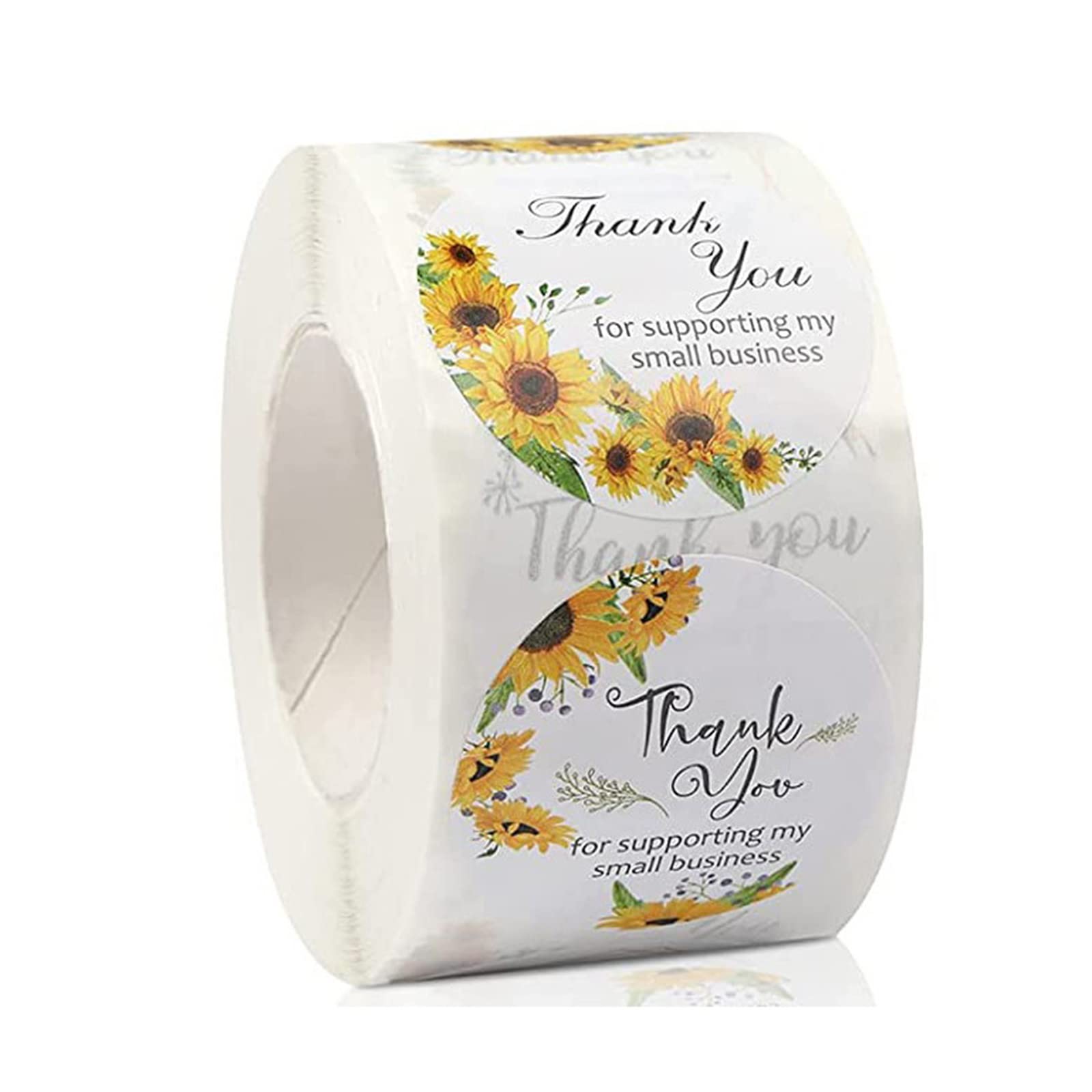 Autocollants Thank You For Supporting Small Business tournesol x500