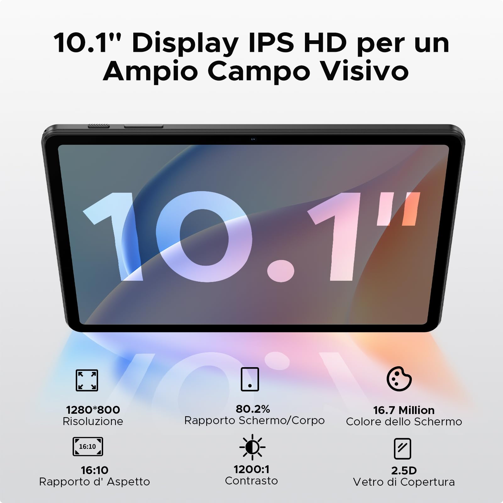 DOOGEE Tab A9 Android 16 Tablet 10 Pollici, Gemini AI Tablet in Offerta Gaming, 12GB RAM + 64GB ROM (TF 2TB), 6580mAh Batteria, 5G WiFi, 1280 * 800 IPS, 5MP+8MP, Unisoc T310 Quad Core/OTG/Face Unlock