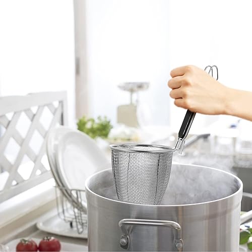 Miniatura 2 de ZzzaNa Ramen Colander Noodle Strainer Basket with Handle Mesh Pasta Basket for Macaroni, Fries Cestas