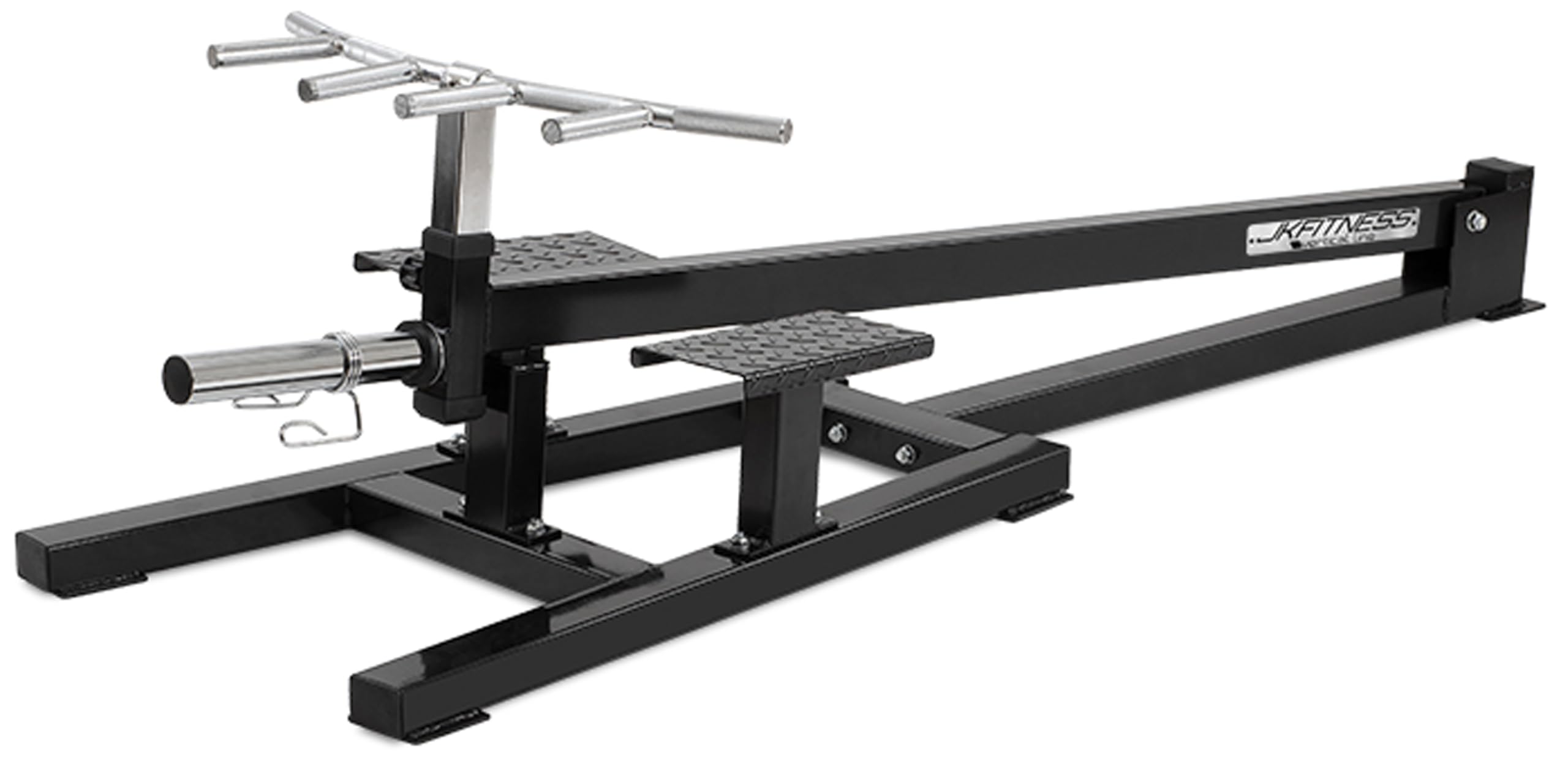 JK FITNESS Rowing Machine JKV-​TBAR | Macchinario per Schiena e Core con 4 Angolazioni di Presa | Carico Max 200 kg | Compatibile con Dischi Foro 50 mm