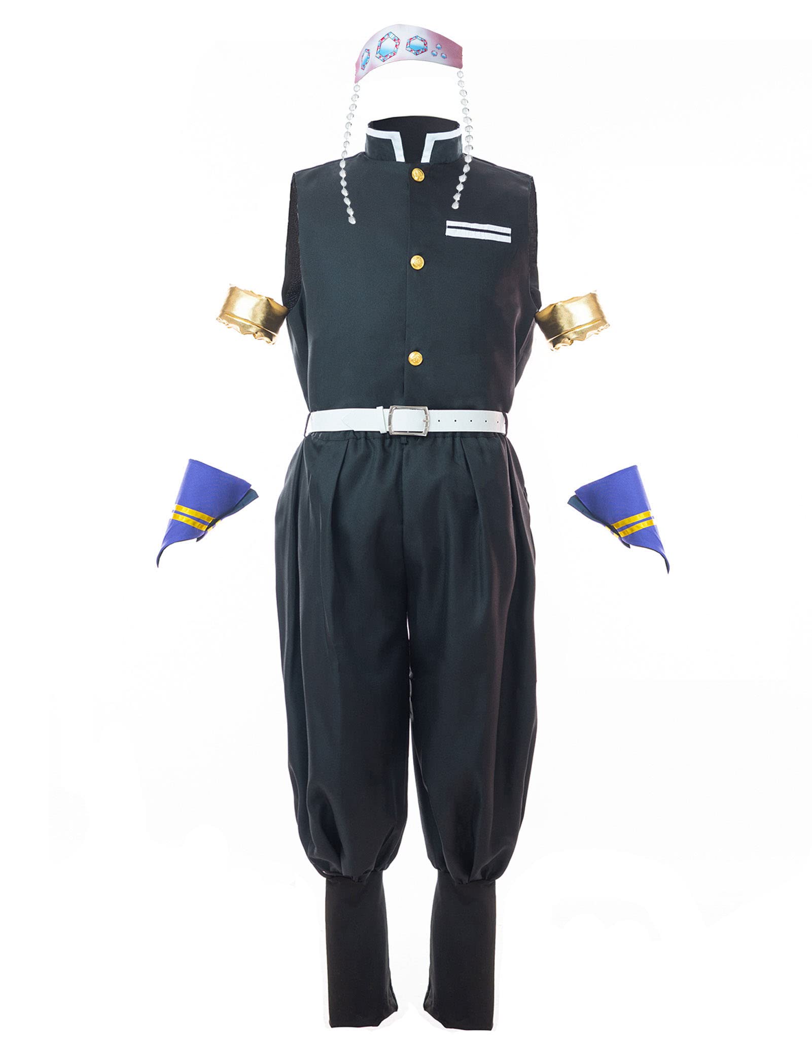 CR ROLECOS Tanjirou Zenitsu Giyuu Cosplay Costume Anime Cosplay Kimono Outfit, Tengen Black, Medium — image 1