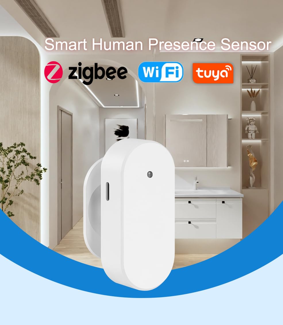 ZigBee 24G mmWave Radar i czujnik światła, czujnik obecności człowieka bezpieczeństwo w domu i automatyczny, wykrywanie ruchu człowieka i obecności statycznej, wymagany koncentrator.