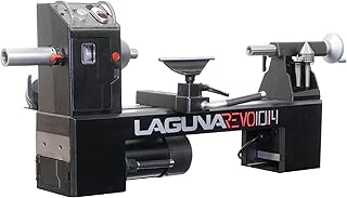 New! 10" Revo 10|14 Benchtop Lathe - 1 HP PWM Motor, Auxiliary 120V Outlet, Projected Bearing Cone.