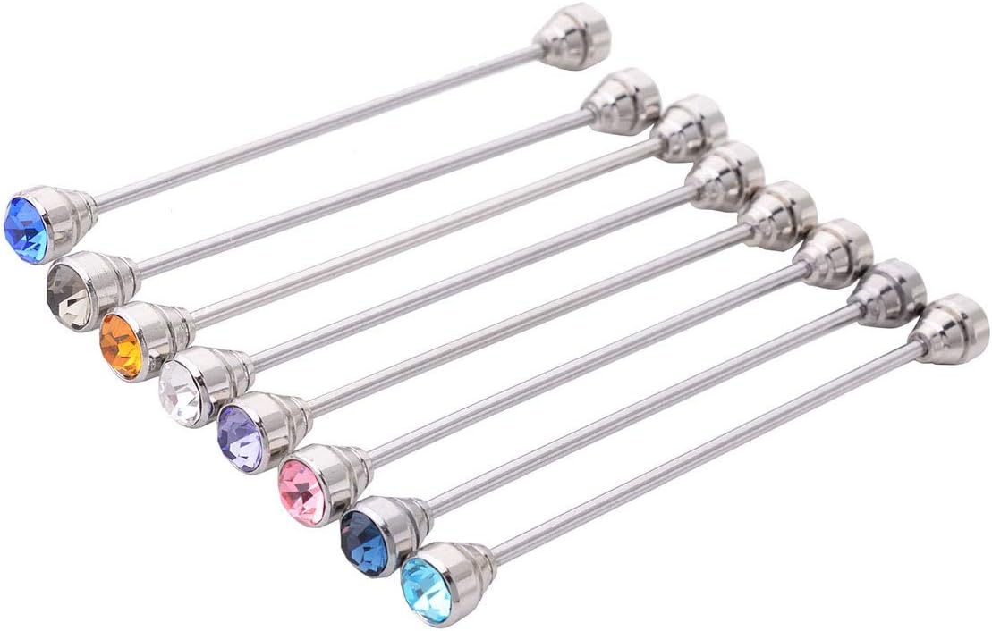 8PCS Men's Crystal Collar Bar Necktie Clasp Lapel Stick Brooch Shirt Collar Stay Cravat Tie Pin Stud Bar Clips Silver Gold Black Rose