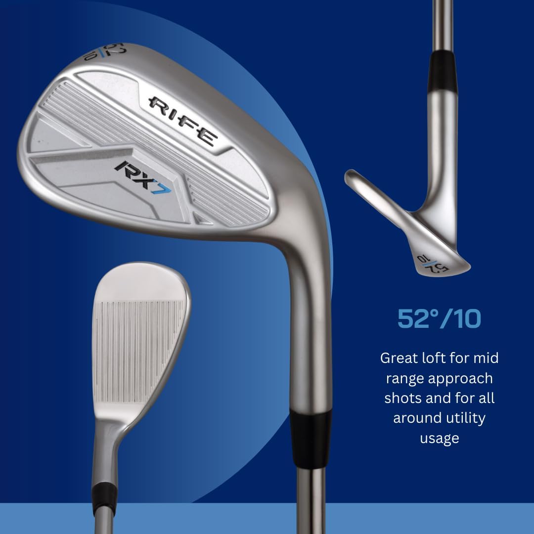 Rife Golf RX7 GW 52 Degree Iron Gap Wedge Men's Standard Length Right Handed Steel Shaft Wedge Flex