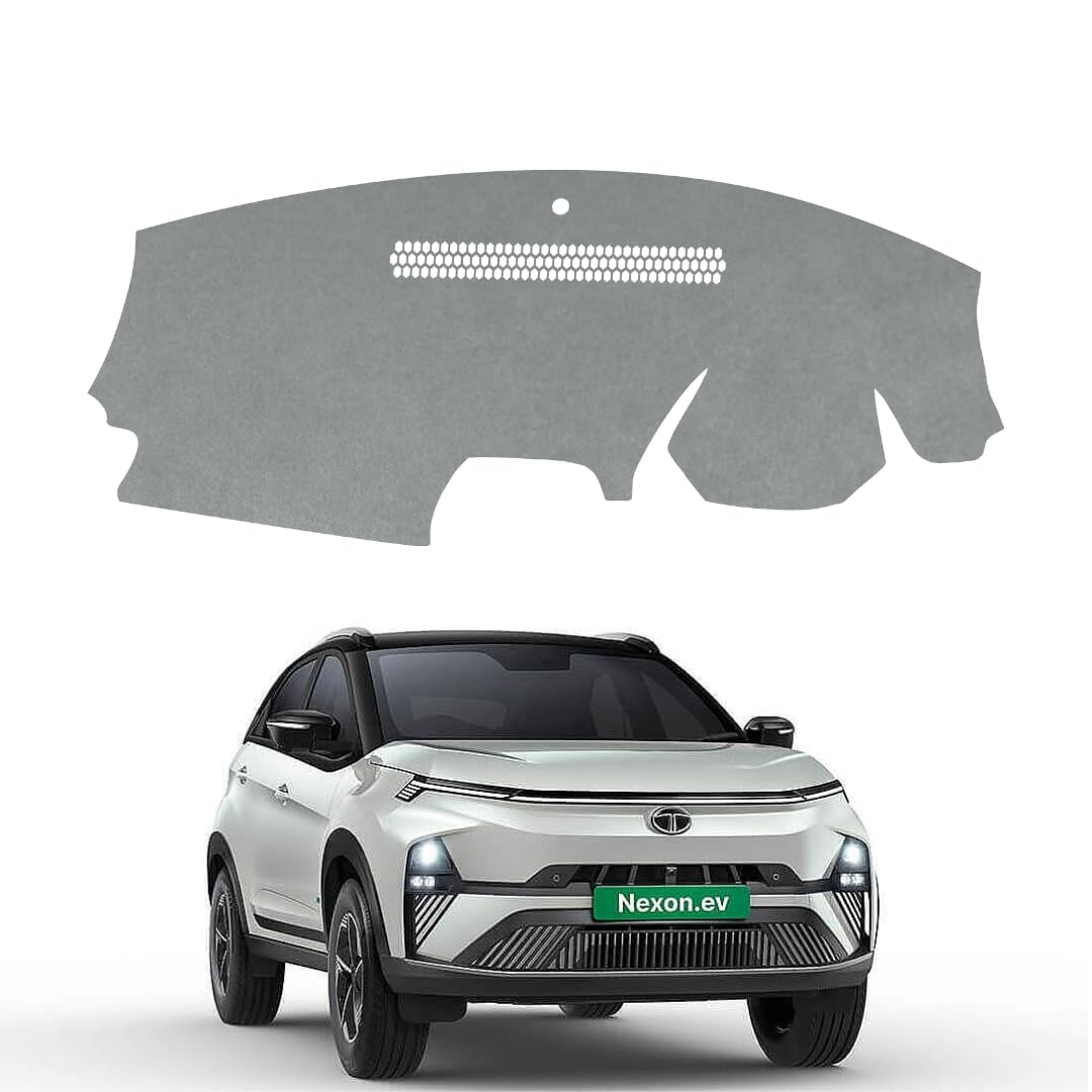 Car Dashboard Cover Compatible with Tata Nexon EV 2022-2025, Nexon Accessories, car Dashboard mat, Anti-Slip Dashboard Cover, Dash Board Cover (Grey)-image-11