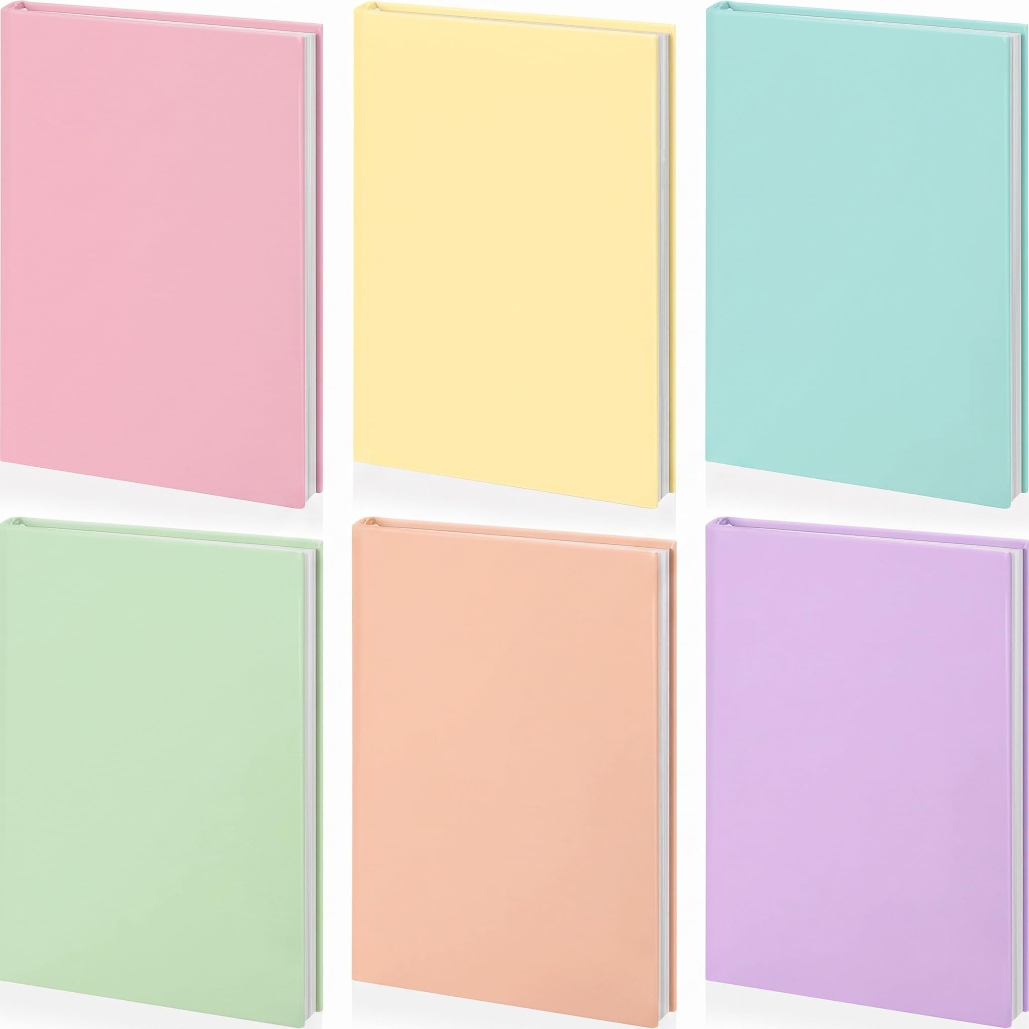 Yexiya 6 copertine per libri in tessuto elasticizzato, motivo colorato, lavabili, riutilizzabili, per libri di testo con copertina rigida fino a 23 x 28 cm (colore puro)