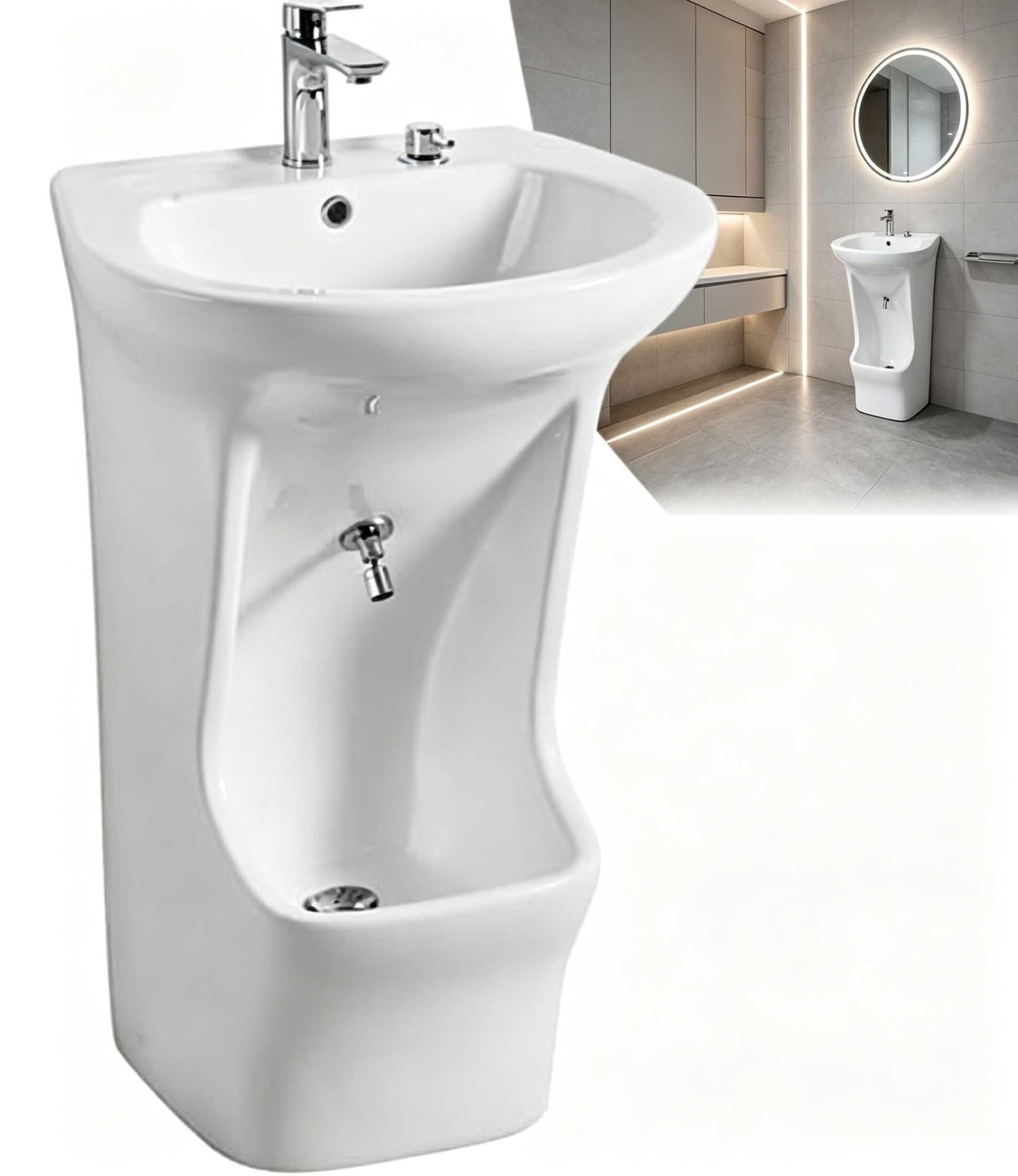 Lavabo for abluzione, lavabo verticale in ceramica for mani e piedi 2 in 1