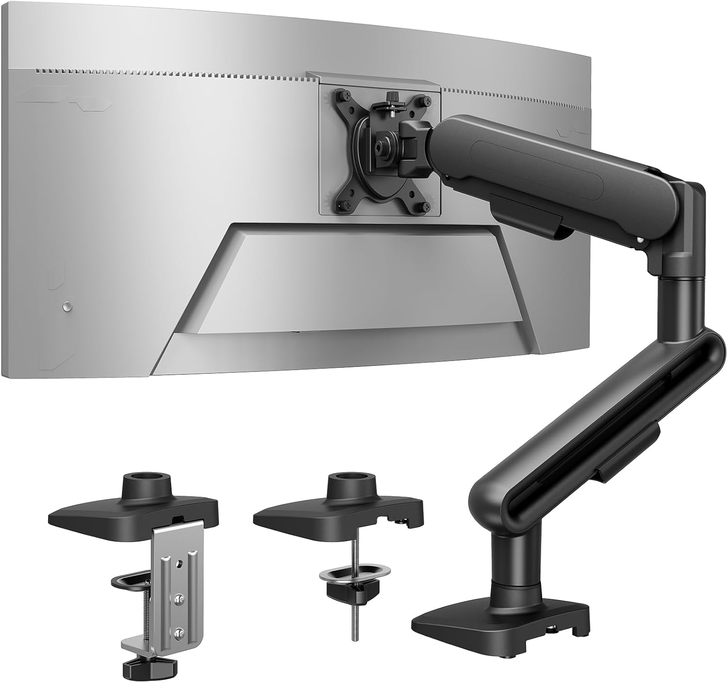 HUANUO Monitor Halterung für 13-40 Zoll Bildschirme, Monitor Arm mit NITROGLIDE™-Federung, bis 12 kg, Monitorhalterung höhenverstellbar, schwenkbar, neigbar, für Gaming &amp; Office, VESA 75×75/100×100 mm