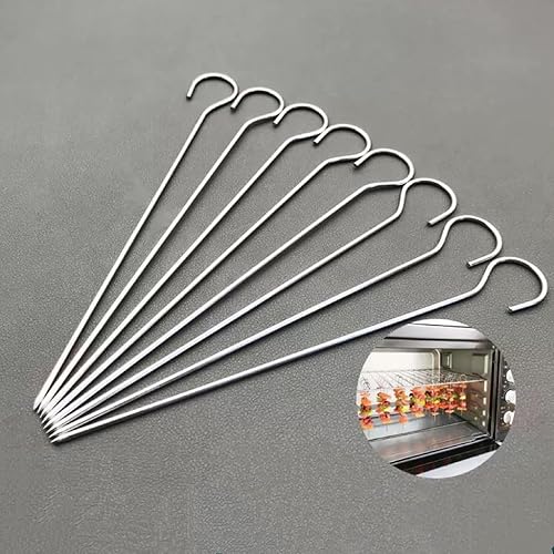 Miniatura 2 de Brochetas de parrilla de acero inoxidable, brochetas de parrilla colgantes. Para uso en freidoras, hornos o ahumadores 3.74 pulgadas de largo 24