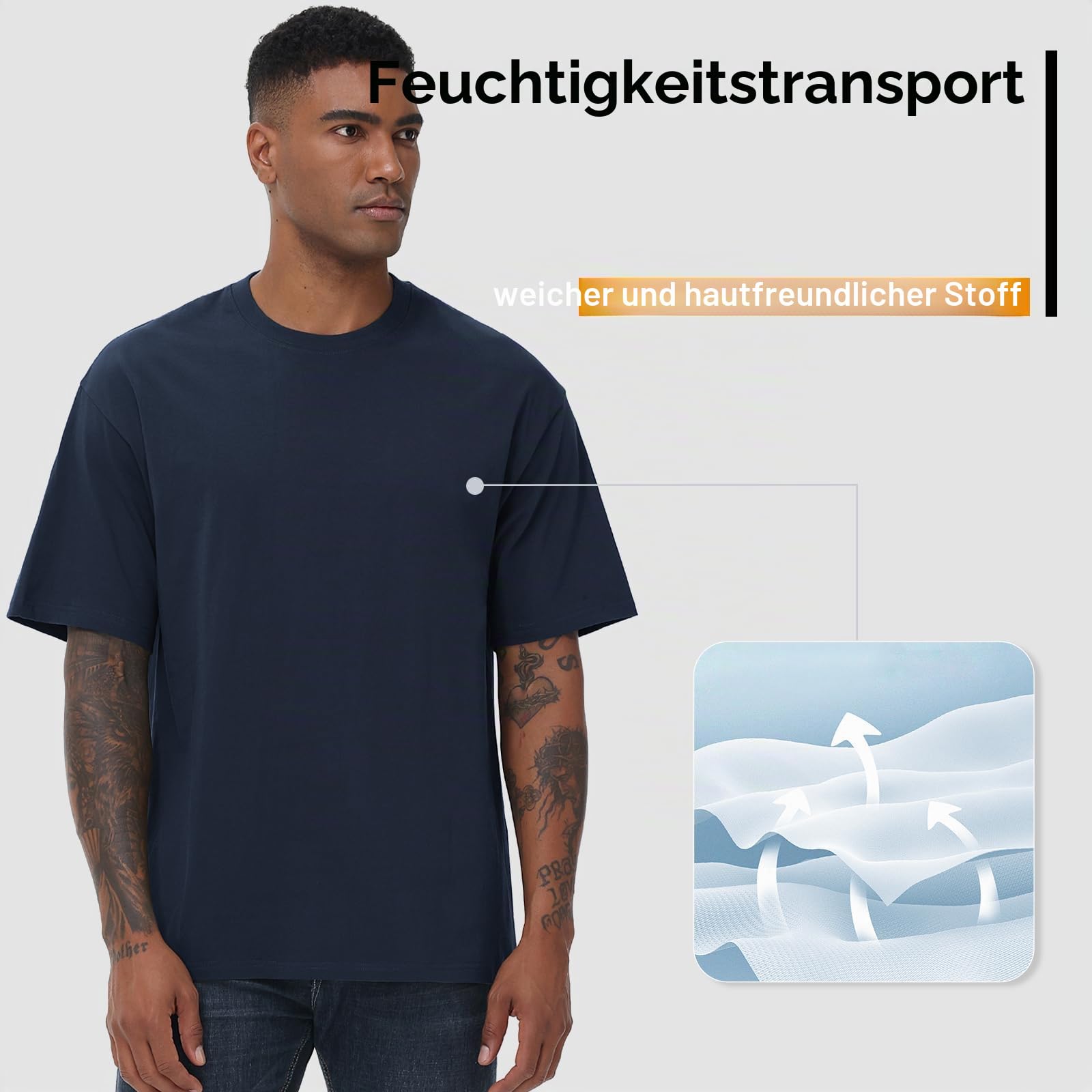 T-Shirts für Herren Basic Baumwolle T Shirt Rundhals Kurzarm Sommer Tops mit Casual Stylish Tee für Männer