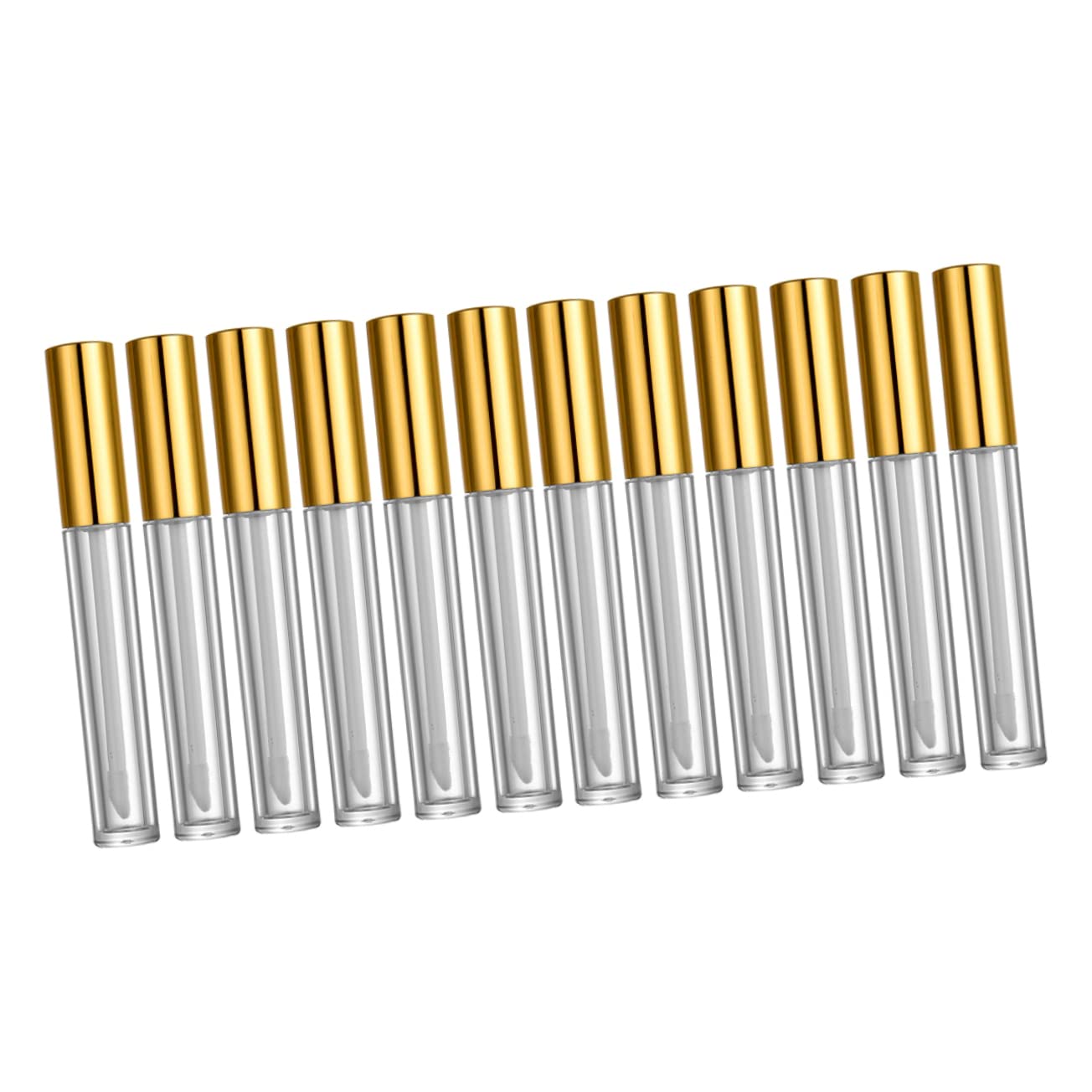 Tubo Lucidalabbra 10ml in Plastica Oro, 40 Pezzi Ricaricabili | Makeup, per Lip Liquid e Dye Lip Liquid, Leggero e Facile da Portare, Formato Compatto