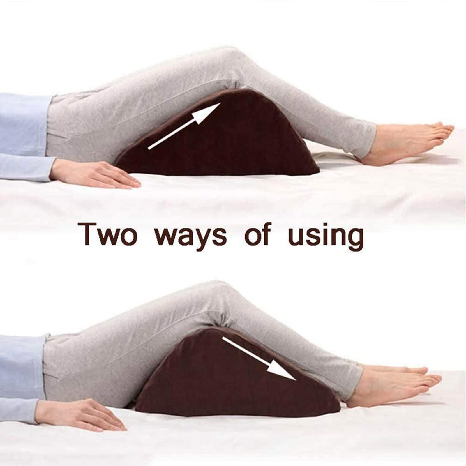 Almohada de cuña para descanso de piernas, almohada de apoyo de espuma de elevación, cojín para descanso de piernas, cojín de elevación de venas para piernas, alivia el dolor de espalda/ciática