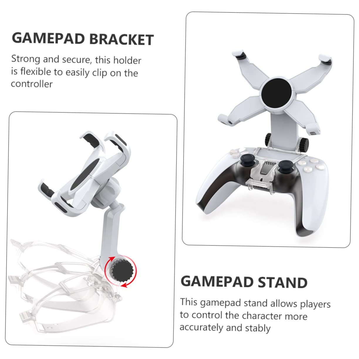 Uonlytech 3piezas Soporte Para Gamepad y Móvil Soporte Ergonómico Para Compatible Diseño Portátil y Práctico Para Uso