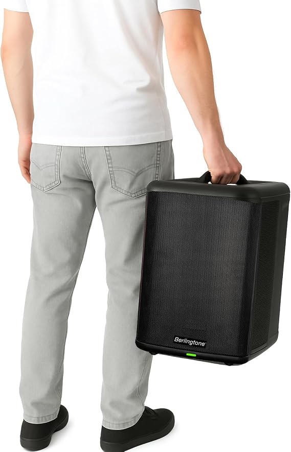 8-Inch 500W Powered PA Speaker System with Bluetooth, Wireless Portable Loud DJ Speaker, TWS, Mic/Guitar Connect, Built-in Rechargeable Battery for Mobile DJ Party Musicians Church Karaoke