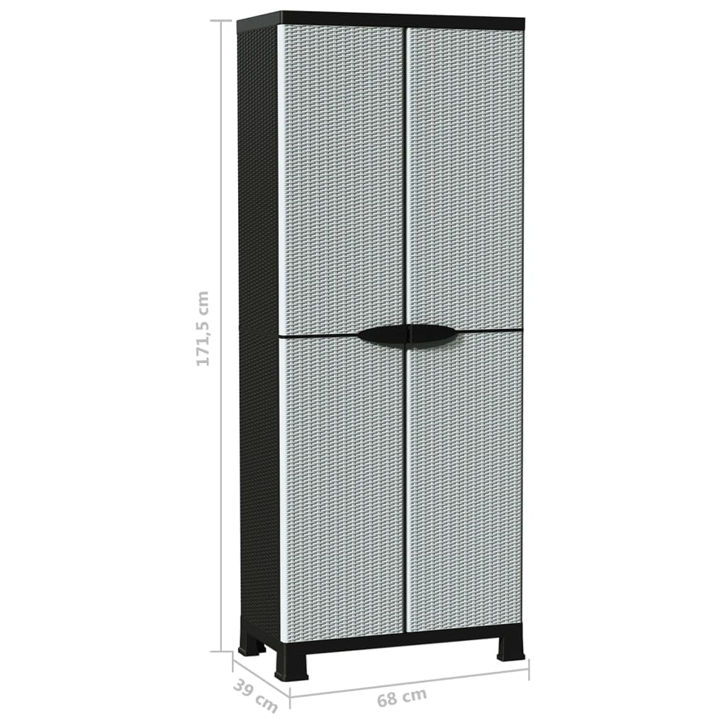 vidaXL Armario Estante Almacenaje Bastidor Servicio Herramienta Organizador Hogar Jardín Patio Oficina Garaje Plástico Diseño de Ratán 68x39x171,5 cm