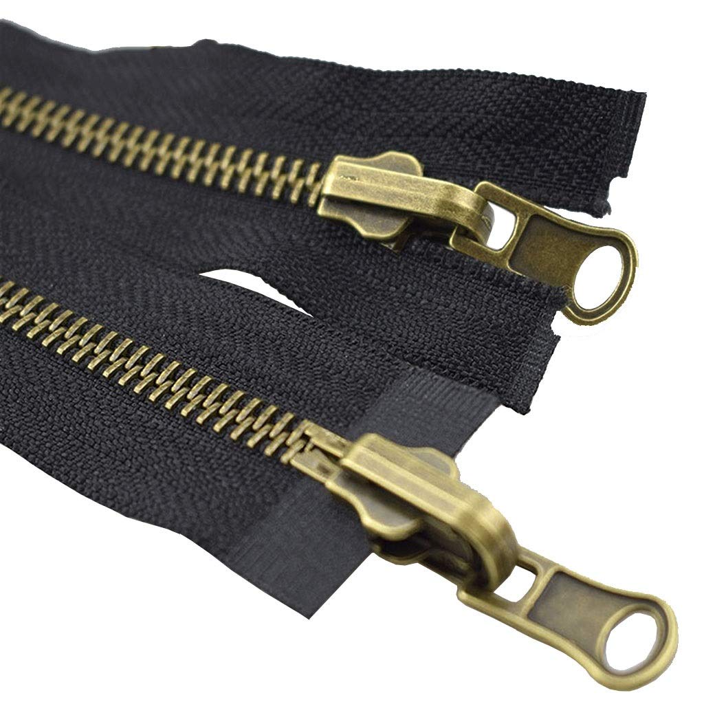 Cremallera de nailon* Reemplazo de cremallera de nailon, cierres de cremallera de extremo cerrado de nailon, 1 pieza 5# Cremalleras de doble cursor negras, 80 cm, 100 cm, 120 cm, chaqueta reversible