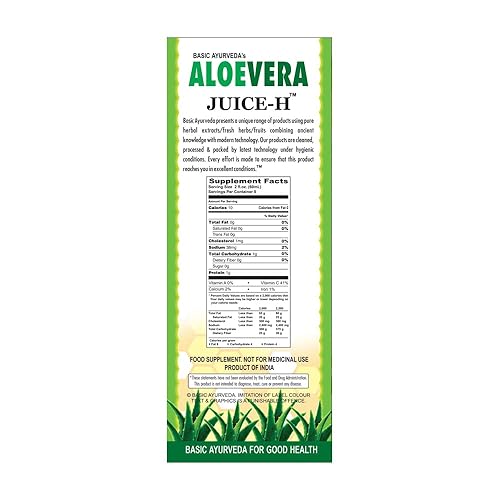 Miniatura 3 de BASIC AYURVEDA Jugo de aloe vera con miel, 32.46 onzas líquidas (32.5 fl oz) | Apoya la salud digestiva, la hidratación y el bienestar de la piel |