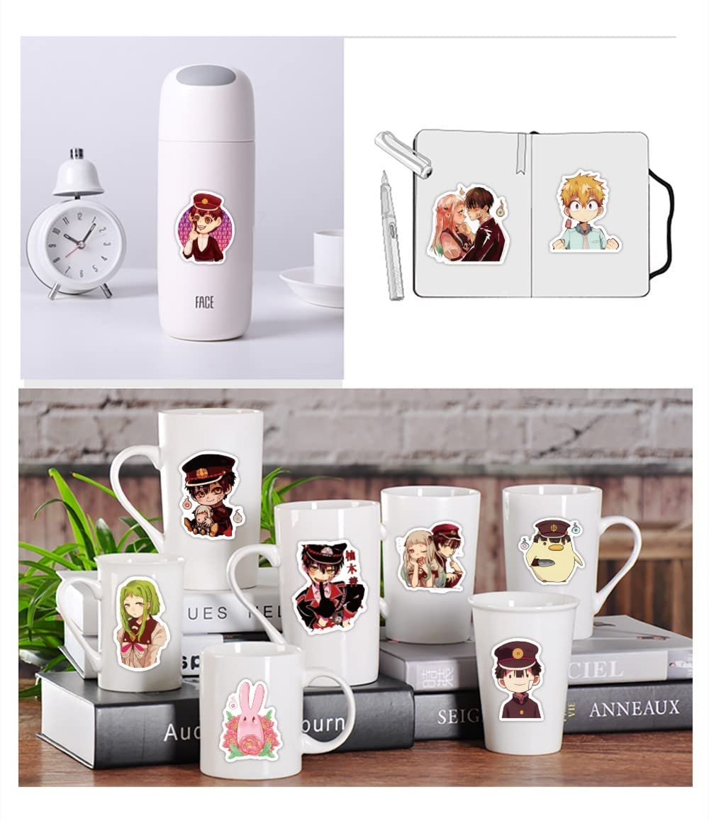 50 Autocollants Toilet Bounds Hanako Kun – Figures Mignonnes Anime – Vinyle Imperméable – Pour Mug, Skateboard, Livre