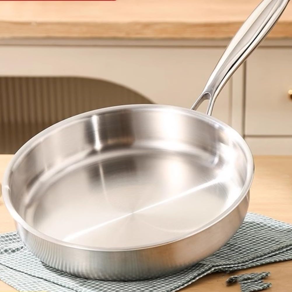Poêle Steak Acier 316L Lisse Antiadhésive 22cm(24cm)