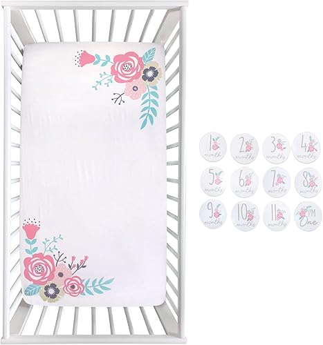 Miniatura 2 de Fisher Price - Sábana bajera ajustable de algodón para cuna, diseño de bosque y maravillas del bosque, manta para bebé niña con marcador de manta de