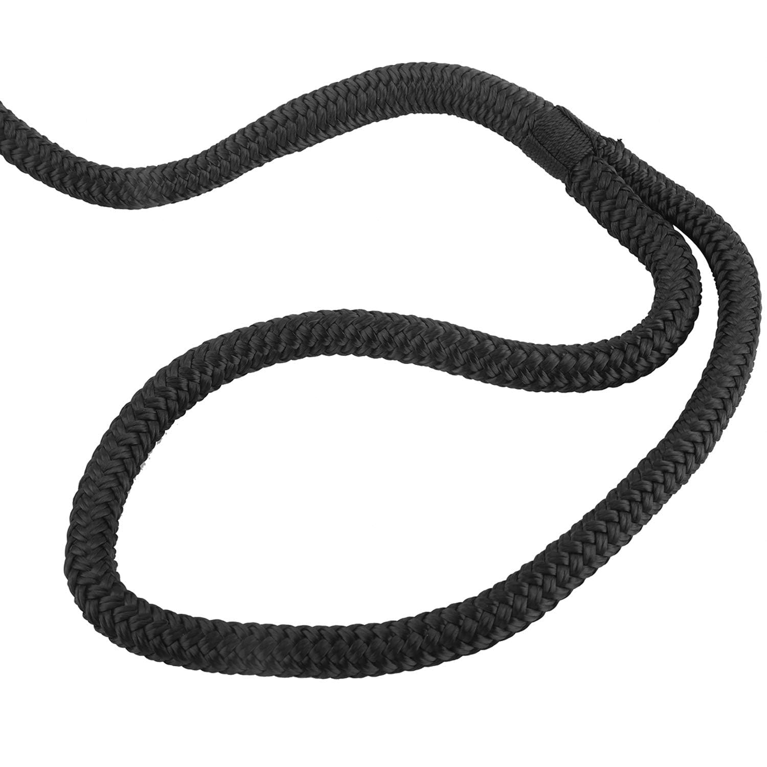 FreeTec 4 TLG Bootsseil Boot Fenderleine Nylon Dockline Festmacherleine Fenderseil mit Auge 12mm Durchmesser 6m lang Schwarz