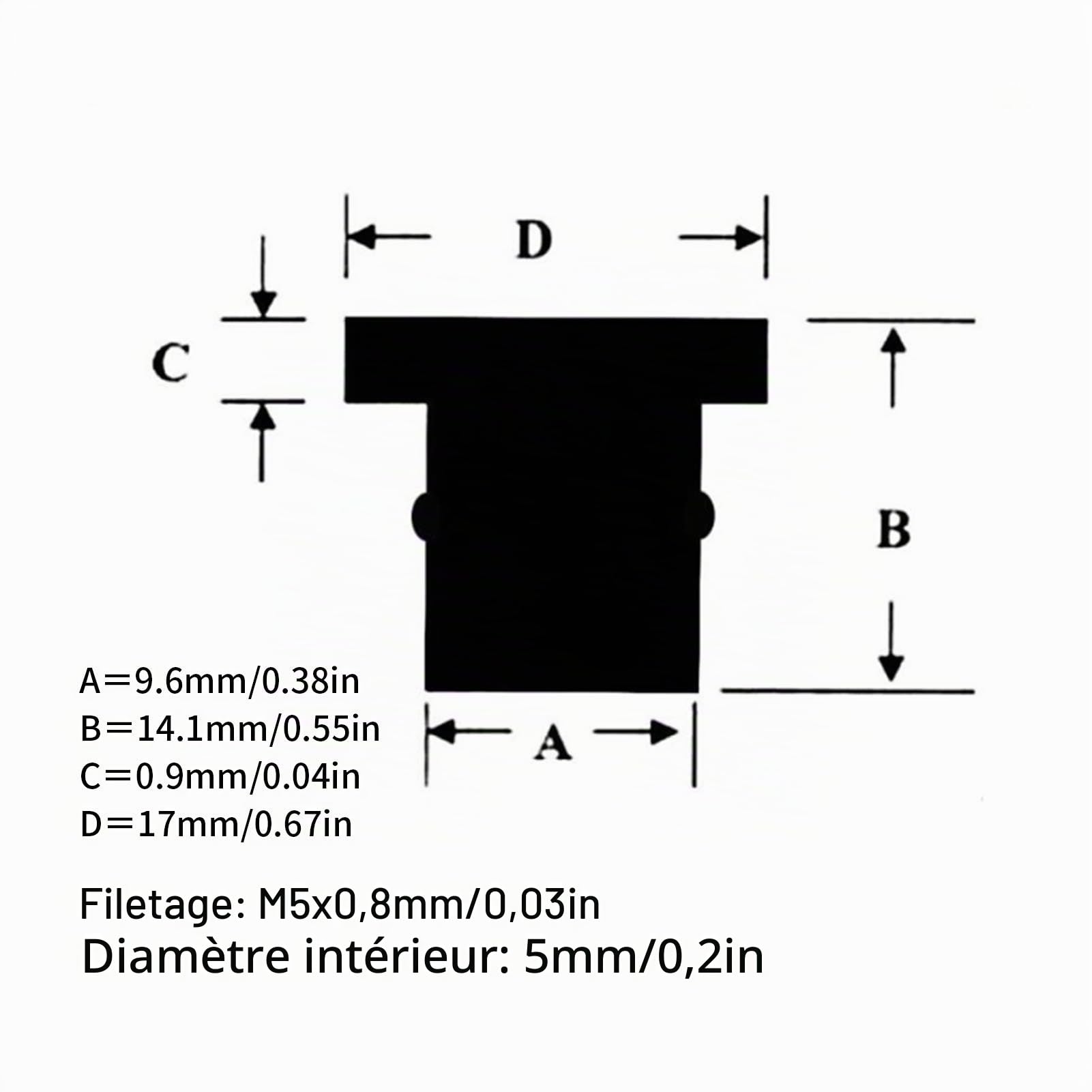 aqxreight Écrous en caoutchouc M5, outil de fixation de fixation de carénage de pare-brise de moto métrique boulon de vis d'écrou de blocage de pare-brise noir 5 mm(A 50 pièces)