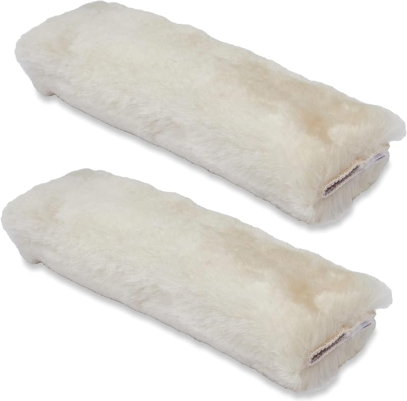 Almofada para Cinto de Segurança em Lã Merino de Pele de Carneiro Andalus Brands – Pearl – Kit com 2 unidades