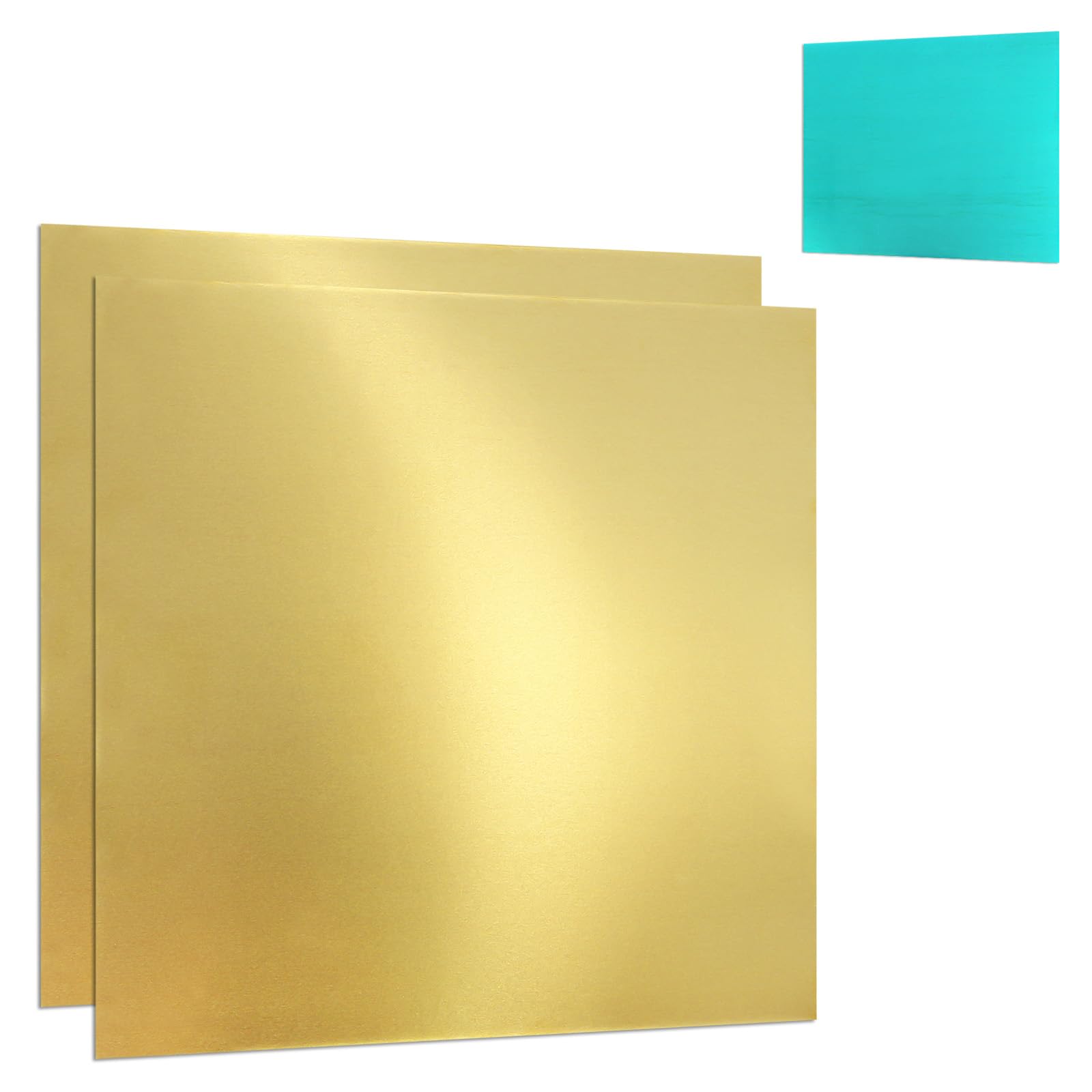 Chudeng BR01-8 2 Pcs Brass Sheet, 6 inch x 6 inch, 20 Gauge(0.81mm) Thickness, No Scratches, Film Attached Brass Plates