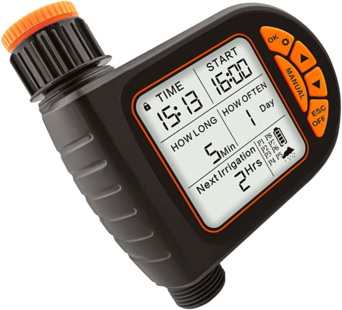 VICASKY Automatic Digital Watering Timer LCD Display Programmable Irrigation Control for Gardens and Balconies Efficient Water No Battery Included