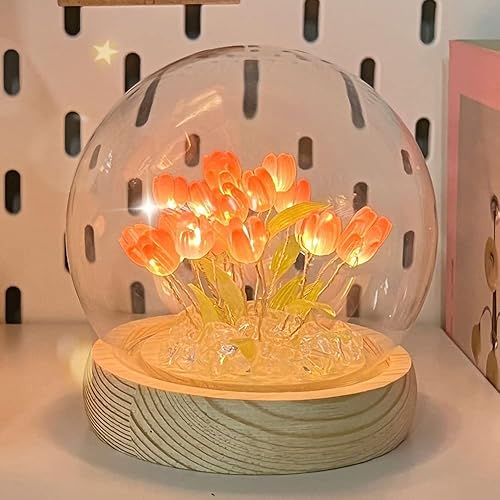 Miniatura 6 de keeda Luces de lámpara de tulipán, kit de luz nocturna de flores de tulipán para niñas, escritorio, ambiente, luz de artes y manualidades, adornos