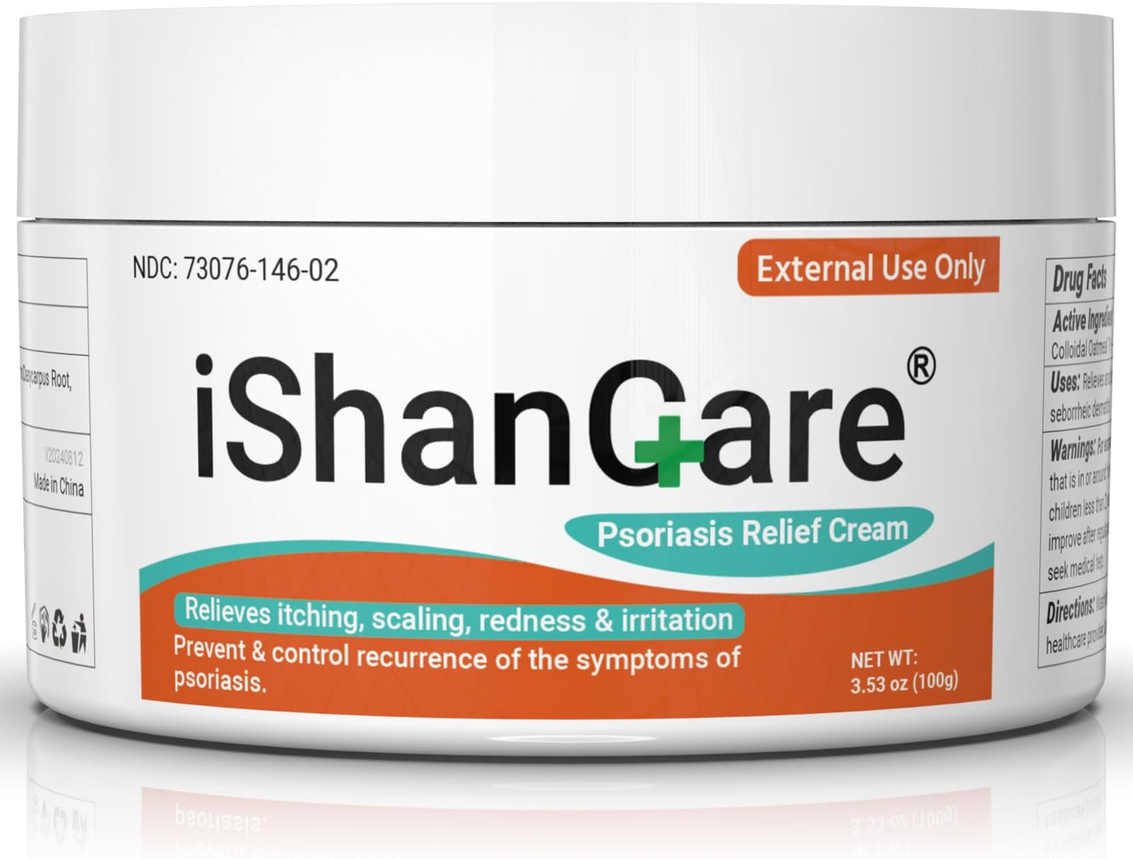 - ishancare Psoriasis Cream, Potent Moisturizing Treatment Ointment for Psoriasis, Dermatitis & Rashes, Relief from Itching, Redness, Flaking & Scaling, Quick-Acting Soothing Cream for Dry Skin 3.53oz
