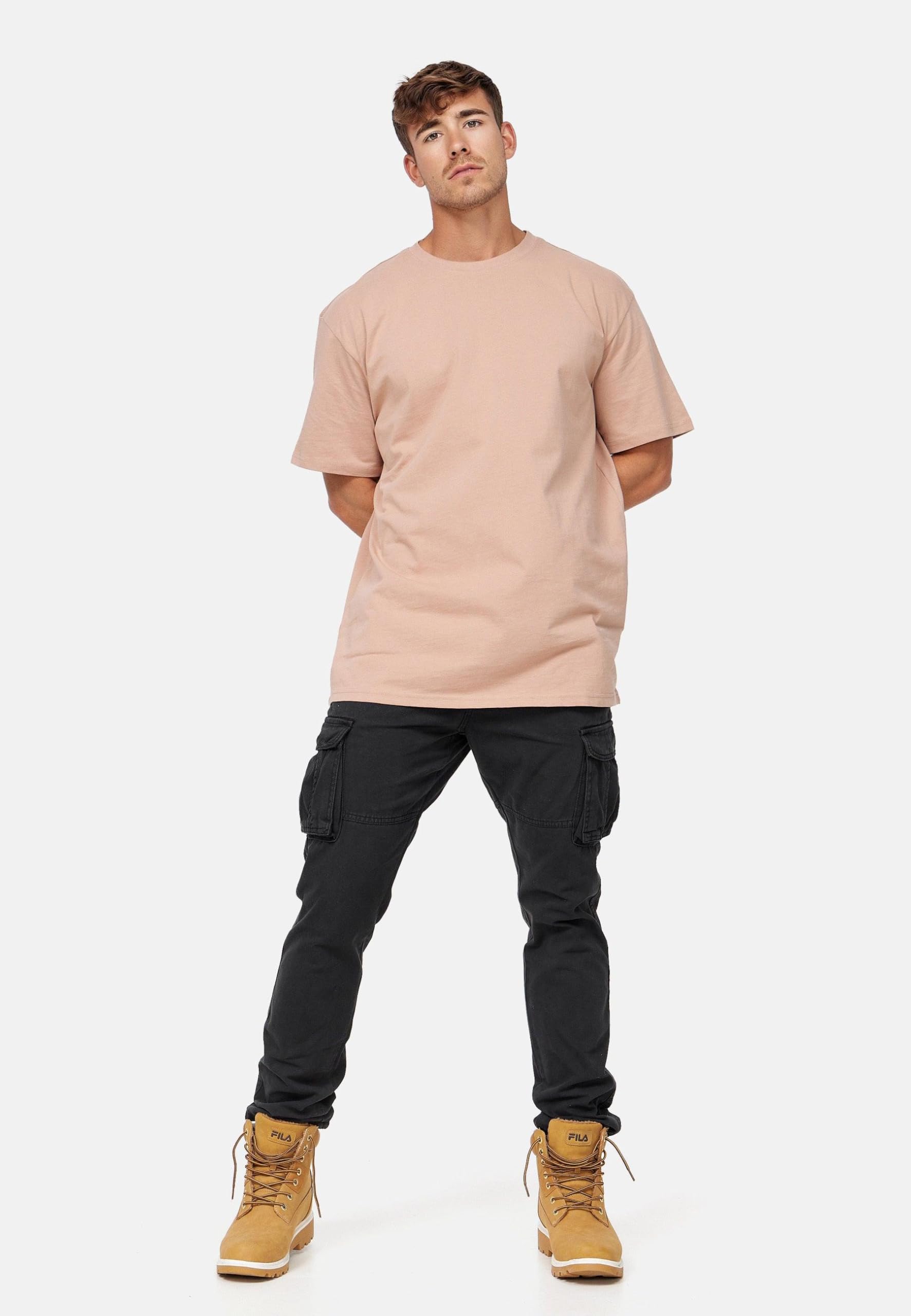 Indicode Uomini William Cargo Pants | Pantaloni Cargo in Cotone con 7 Tasche Incluso Cintura