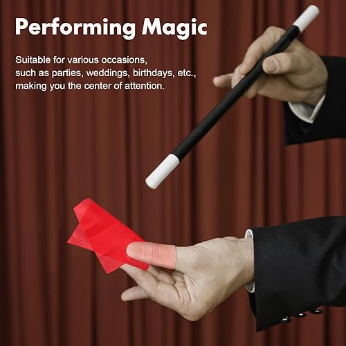 Miniatura 5 de Magician Tricks - 6 juegos de trucos de dedo, desapareciendo de seda falsa punta de pulgar truco realidad, punta de pulgar de mago con accesorios de