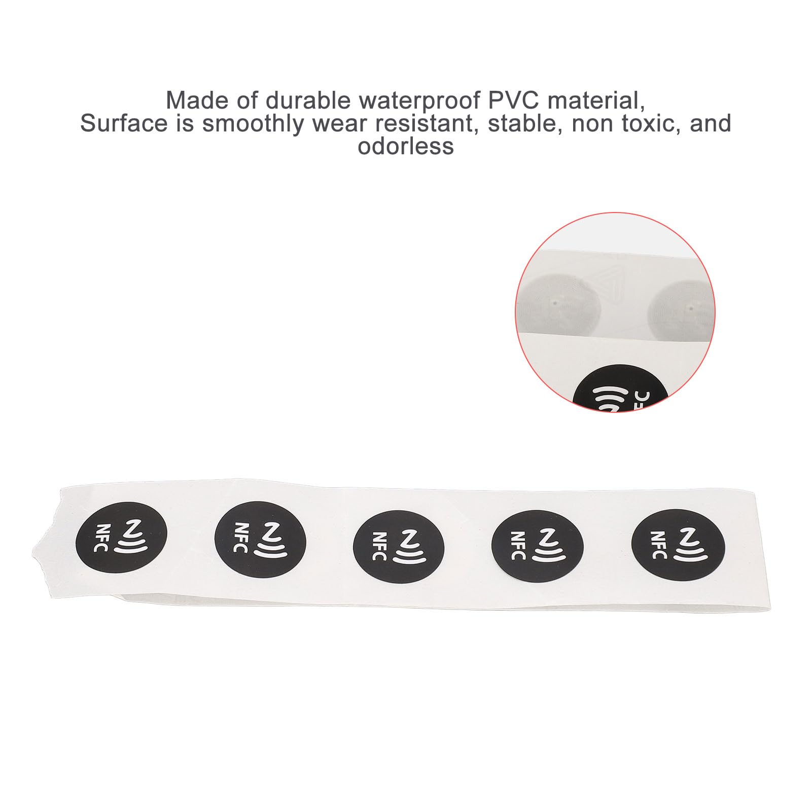 Étiquettes NFC NTAG215 - 30 Autocollants Imperméables, 504 Octets, PVC Lisse, Pour Partage WiFi, Cartes De Visite, Liens Réseaux Sociaux