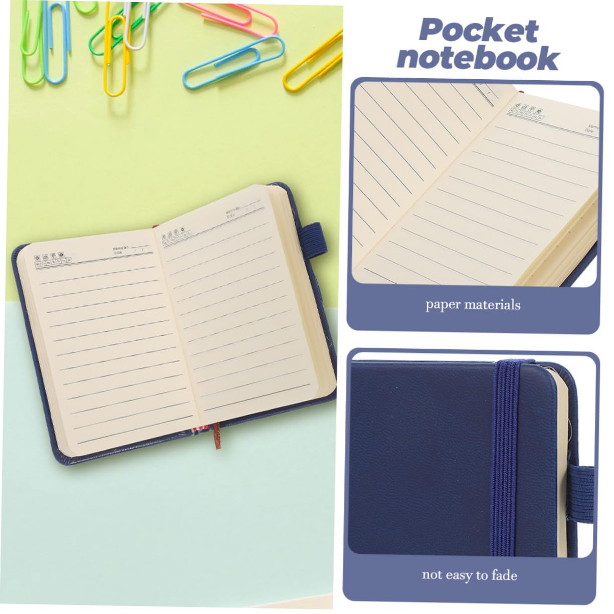 Uonlytech 5 Ensembles Bloc-notes Portable Bloc-notes De Poche Taille Petit Doublé Mini Carnet De Notes Travail Journal Format De Poche Pour Ordinateur Portable Papier 3 Pièces * 5