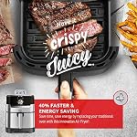 Friteuse à air T-fal Easy Fry and Grill, acier inoxydable, 4.4Quart/4.2L, plaque de gril en fonte, livre de recettes numériques