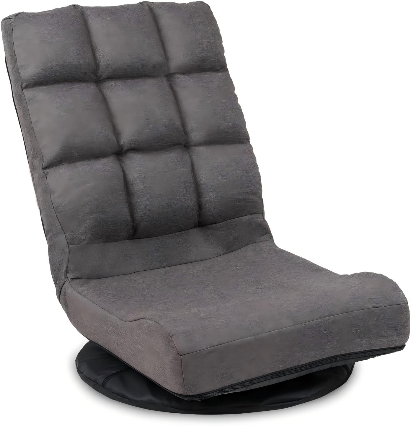 Swivel Floor Chair for Teens，Multipurpose Gaming Chair Rocker for TV, Reading, Playing Video Games Lumbar Support, Adjustable Foldable Backrest (Brown)