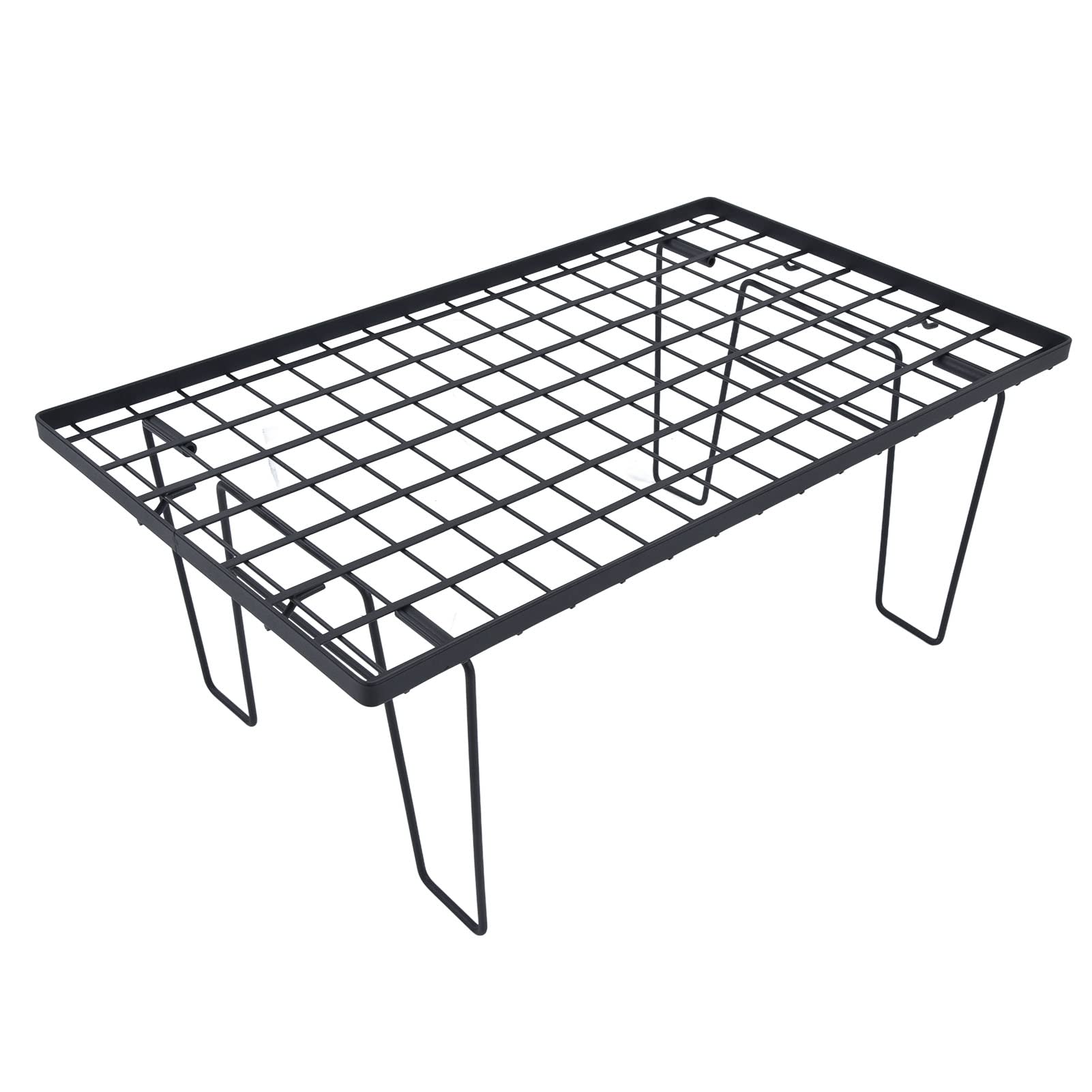 Table de gril pliante de camping portable en fer pour barbecue de 23,6 pouces facile à nettoyer