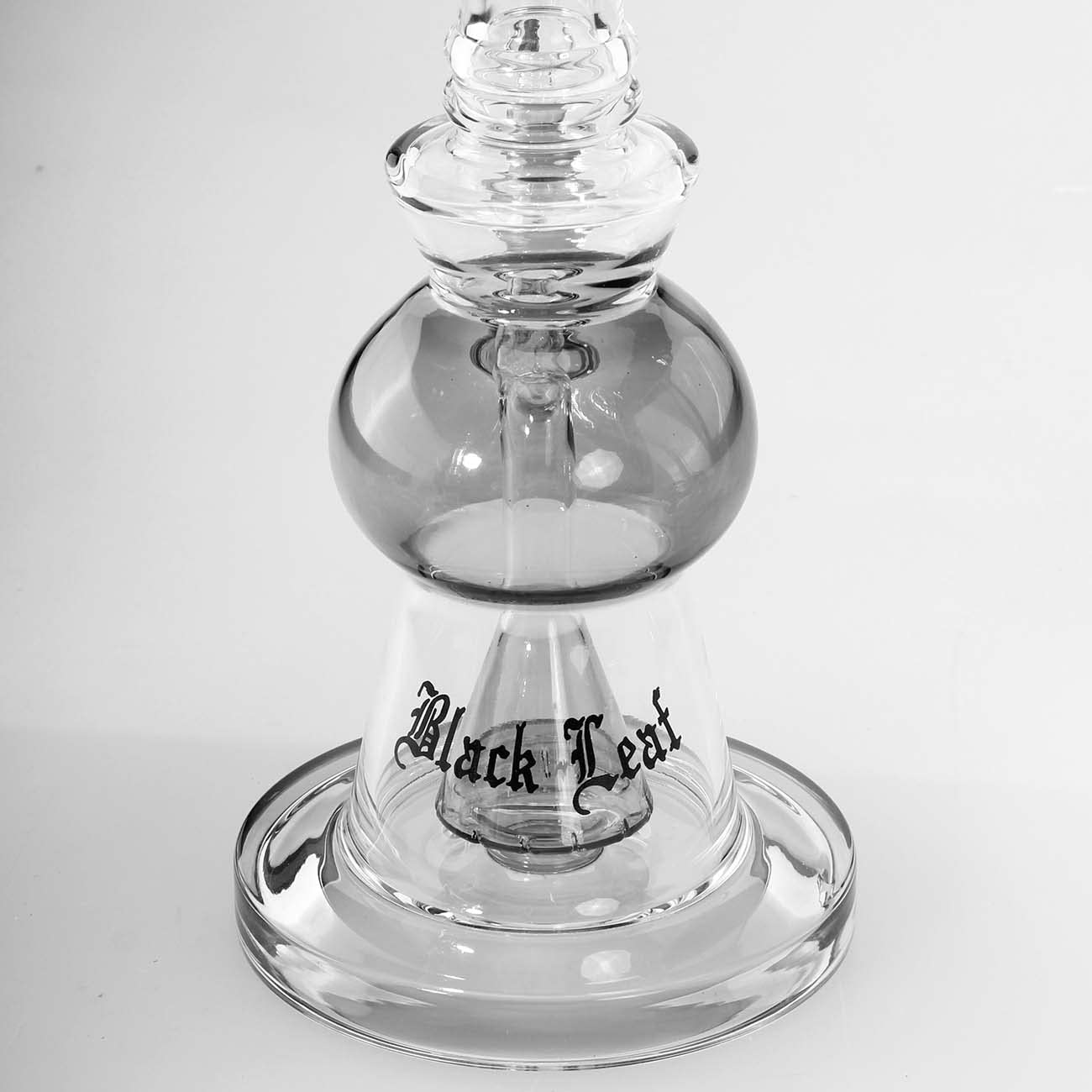 Black Leaf Glasbong mit Perkolator grau/titan Borosilikatglas H: 290mm ø 67/25mm