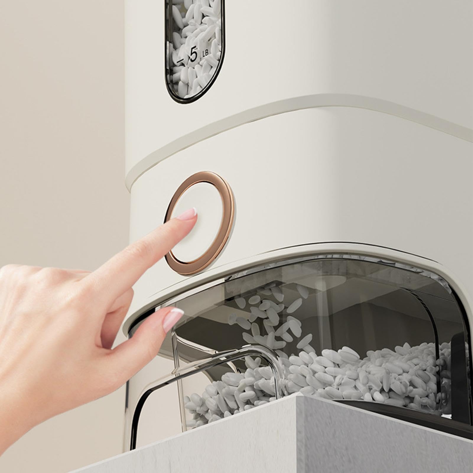 Grande Contenitore per Riso Capacità 24L a Pressione per Conservazione | Dispenser per Riso Adatto A Famiglia E , Soggiorno, Magazzino, Armadio, Casa E Cucina Interna