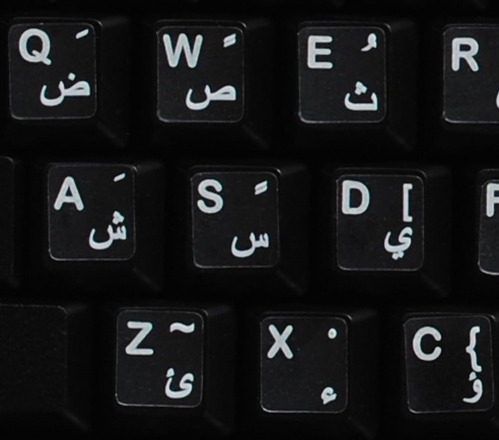 Arabic Stickers for Keyboard with White Letters Transparent for Computer LAPTOPS Desktop