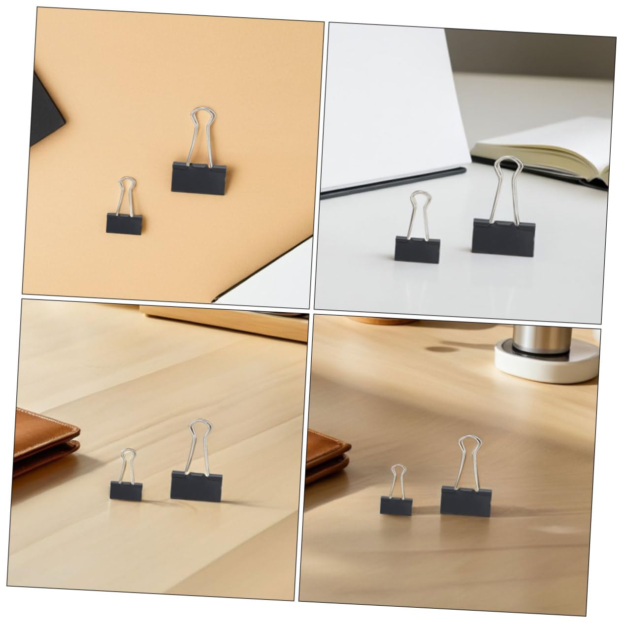 SHINEOFI 120 Piezas Clips de Carpeta de Metal Clips Pequeños para Papel Sujetadores Metálicos para Papel Abrazaderas Metalicas para Carteles de Suministros de Oficina