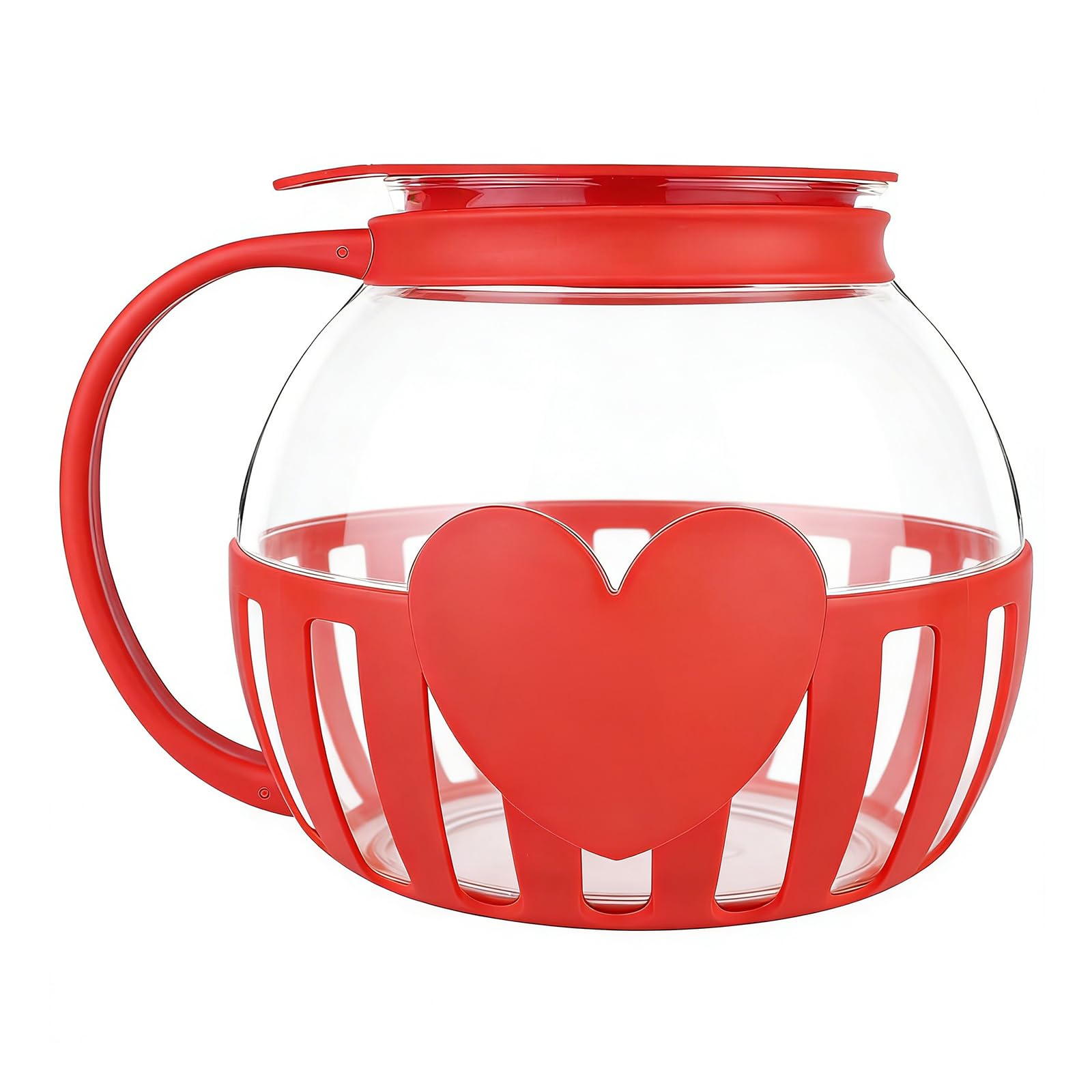 Elnwnnkc Borosilicate Glass Puffed Rice Machine Jar Microwave Popper with Temperature Safe Dishwasher Safe Enduring Microwave Popper