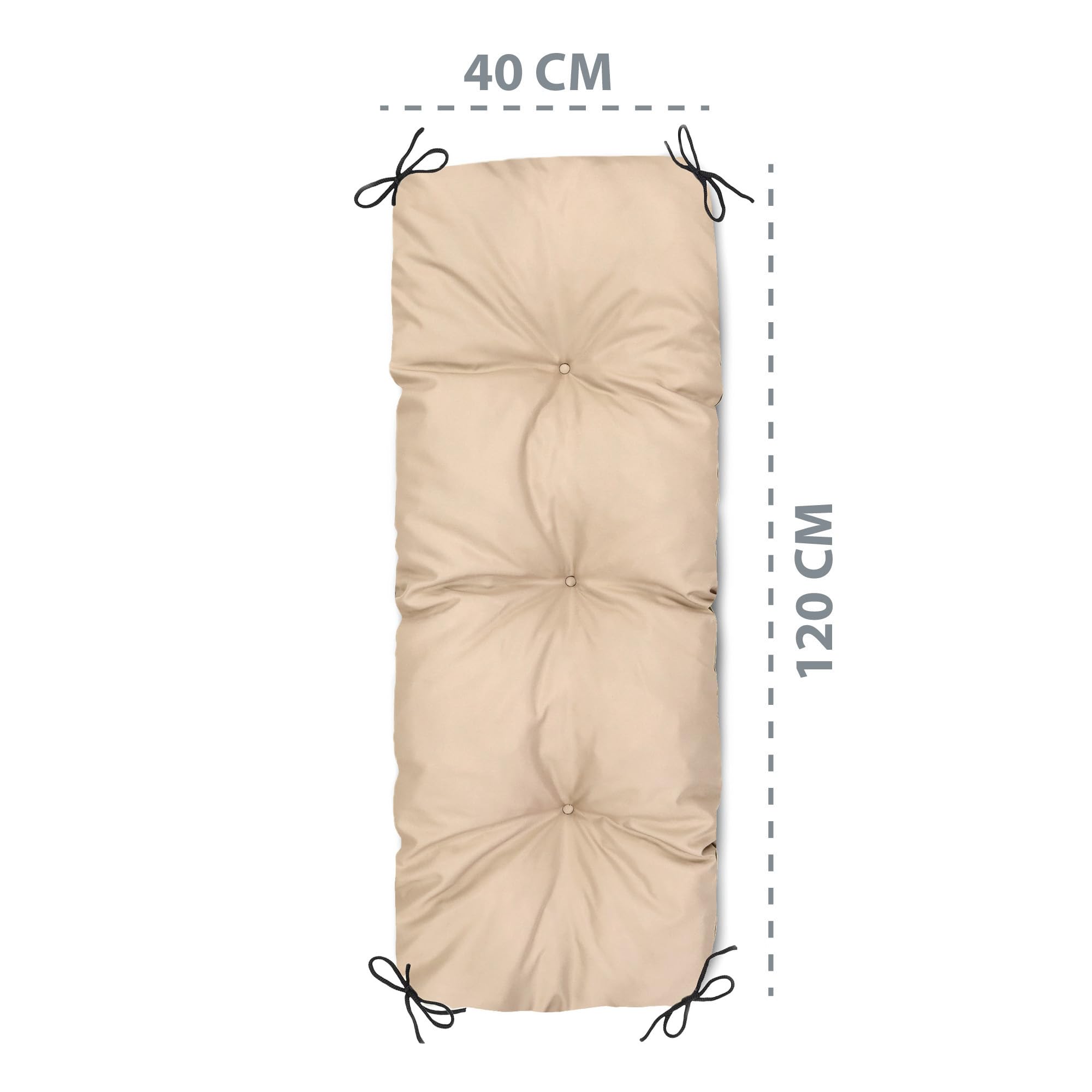 Amazinggirl Cuscini per pallet esterno 120x40 cm - cuscino per bancali grandi schienale o seduta da divano panchina da giardino balcone e terrazza 120 x 40 Beige