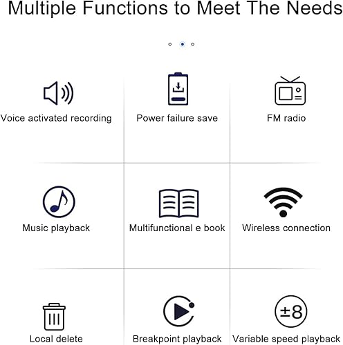Miniatura 9 de Mini reproductor Mp3 Bluetooth, reducción de ruido HD, reproductor de música MP4, grabadora activada por voz, reproductor de música con radio FM,