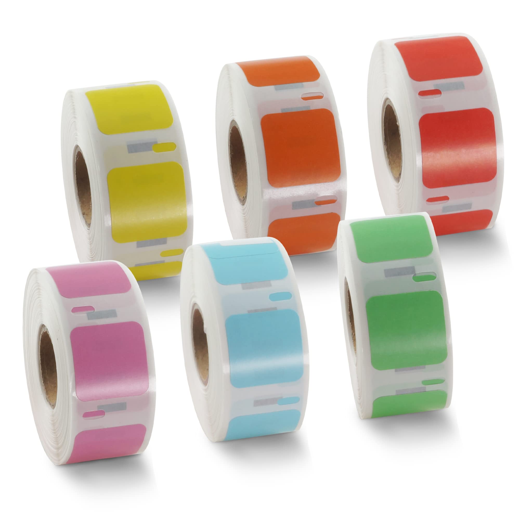 BETCKEY - Etichette colorate miste di ricambio per Dymo 30332 (2,5 cm x 2,5 cm) etichette quadrate QR Code, compatibili con stampanti termiche Dymo 450, 4XL e Zebra Desktop