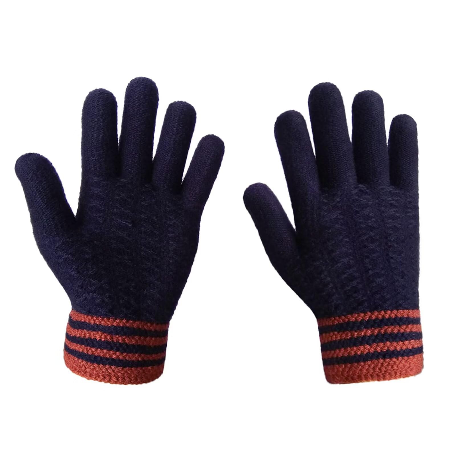 Glanzend Winter Gloves - Men's Thermal Gloves, Thickened Knit Glove with Elastic Windproof Cuff, Warm Fluff Lining for Driving, Running, Sport, Outdoor