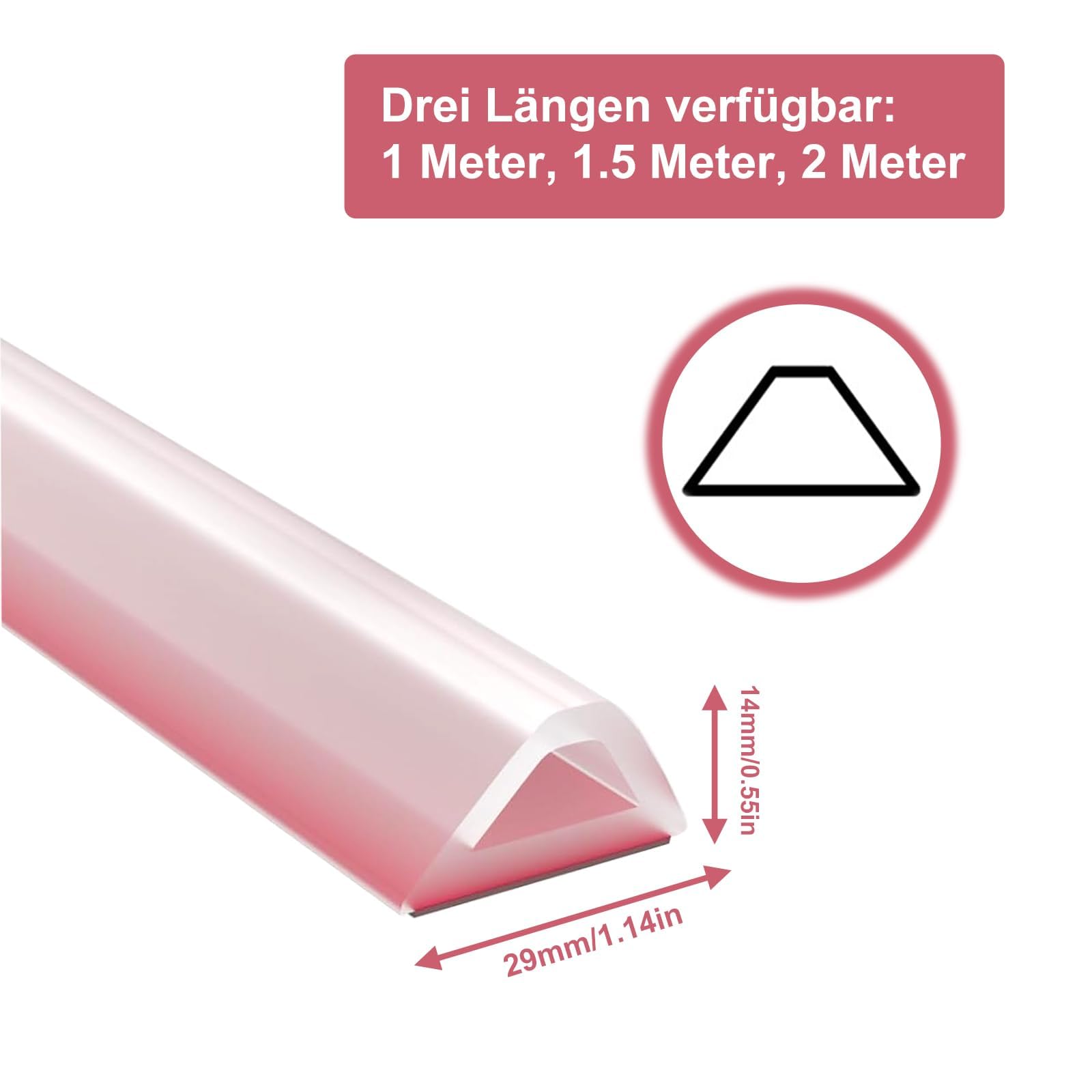 Barra Protettiva per Doccia, in Silicone, per Doccia, Bagno e Cucina (2 m)